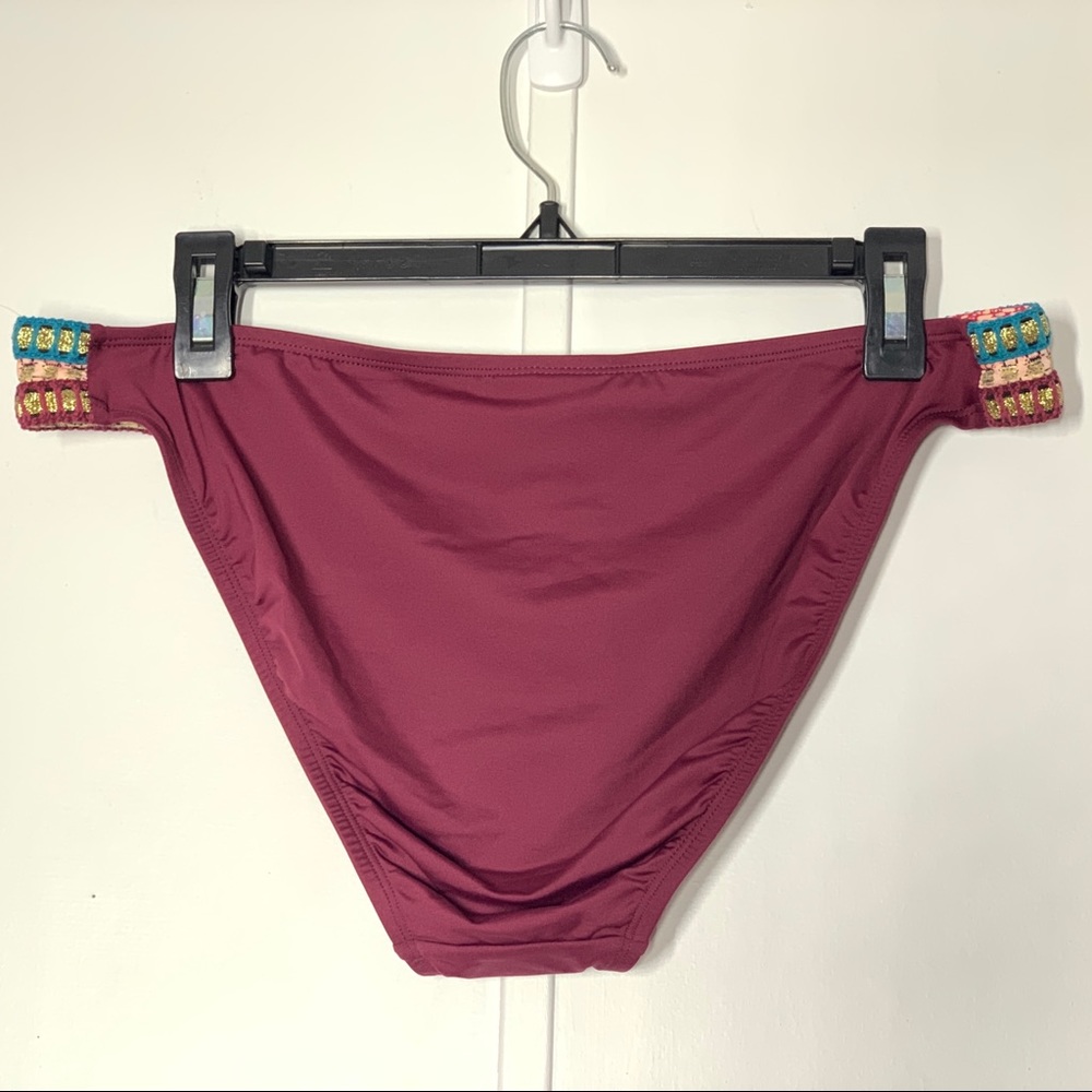 La Blanca Mahogany Stitch Hipster Bikini Bottom Mid Rise Swimwear - Picture 5 of 9